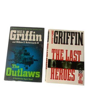 W.E.B. Griffin Book Lot 2x The Outlaws & The Last Heroes Military War Thriller S